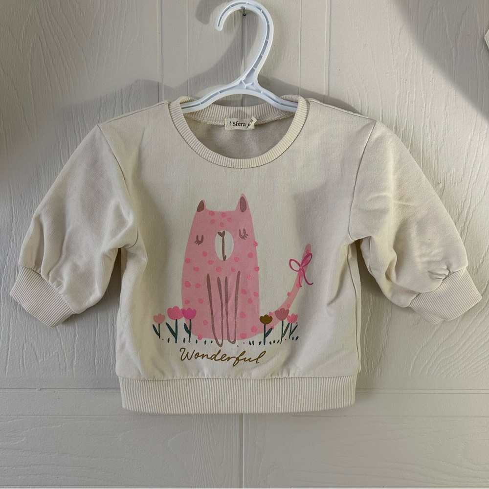 5/$10 Baby girls pullover sweater asserts brand from Zara 3-6 months cream/pink